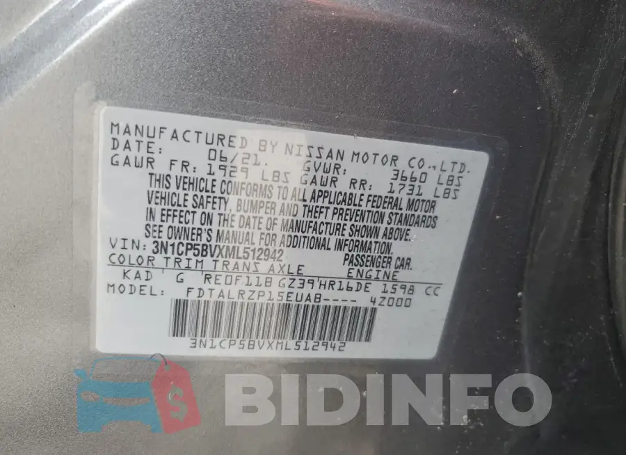 3N1CP5BVXML512942 Photo# 12