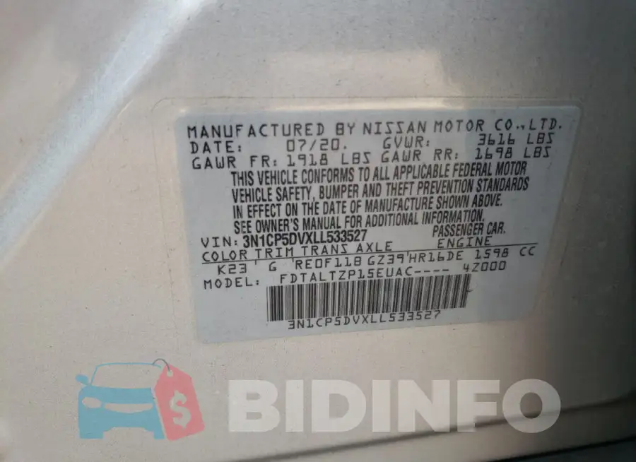 3N1CP5DVXLL533527 Photo# 12