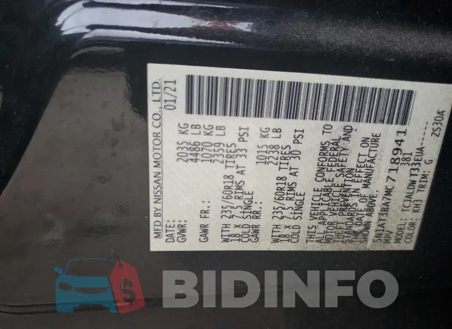 5N1AT3BA7MC718941 Photo# 12