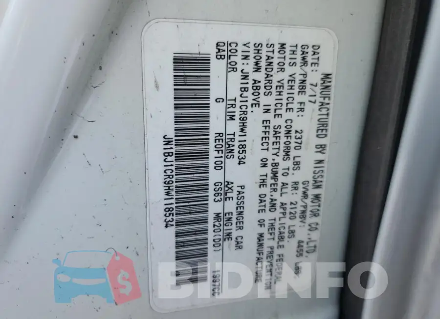 JN1BJ1CR9HW118534 Photo# 13