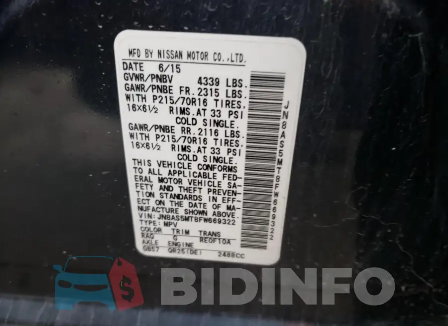 JN8AS5MT8FW669322 Photo# 12