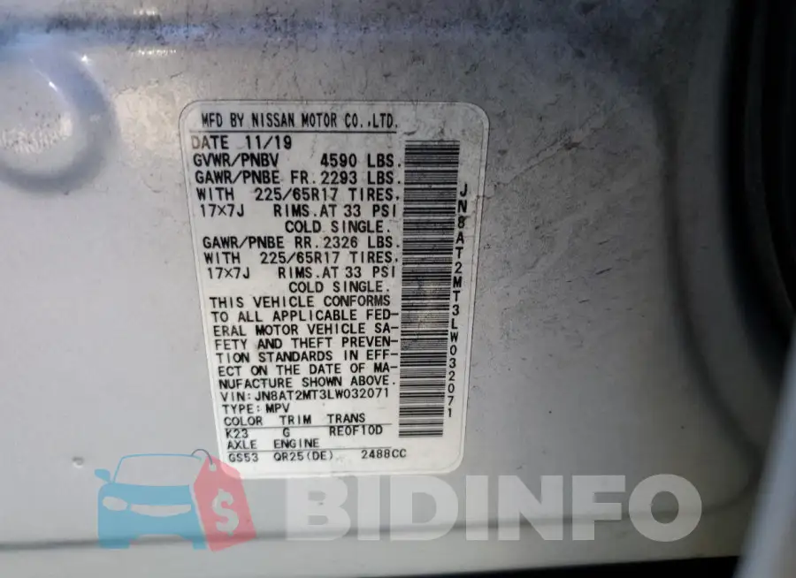 JN8AT2MT3LW032071 Photo# 14
