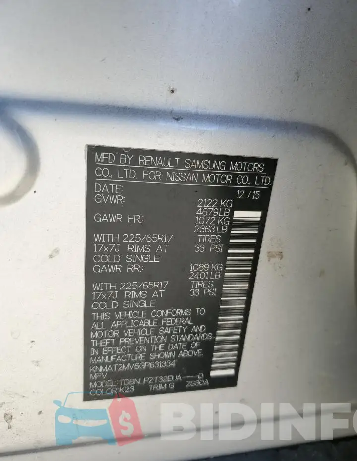 KNMAT2MV6GP631334 Photo# 13