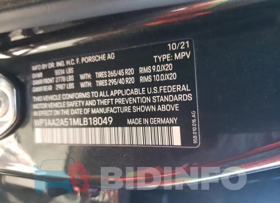 WP1AA2A51MLB18049 Photo# 14