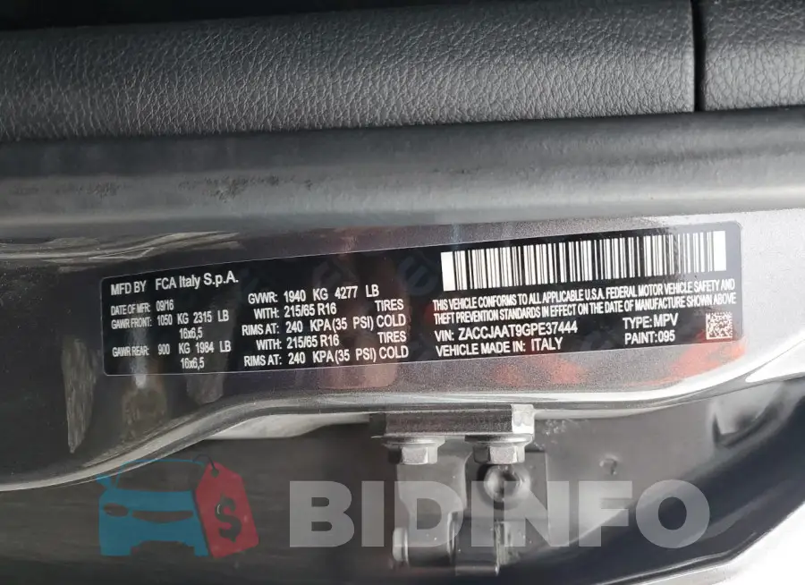 ZACCJAAT9GPE37444 Photo# 13