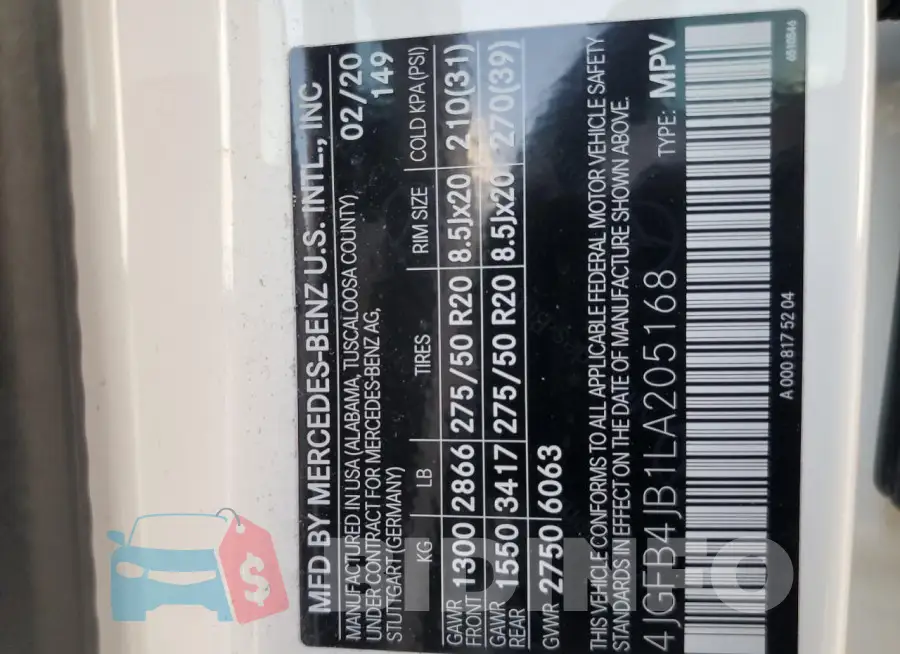 4JGFB4JB1LA205168 Photo# 12