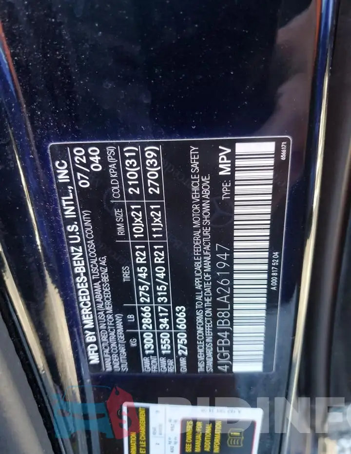 4JGFB4JB8LA261947 Photo# 14
