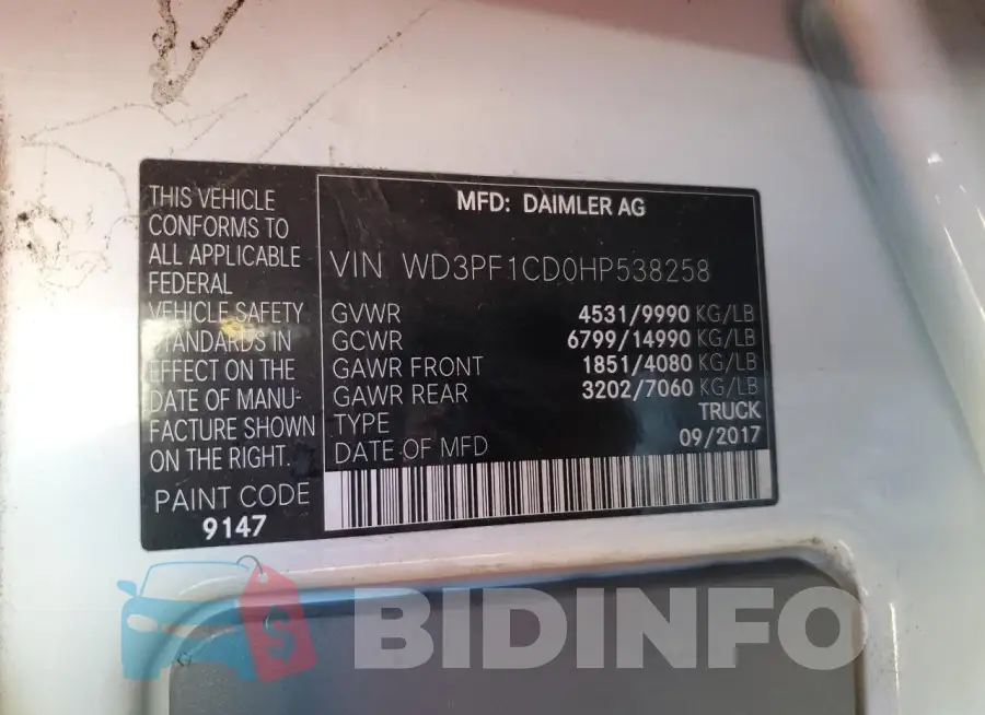 WD3PF1CD0HP538258 Photo# 13