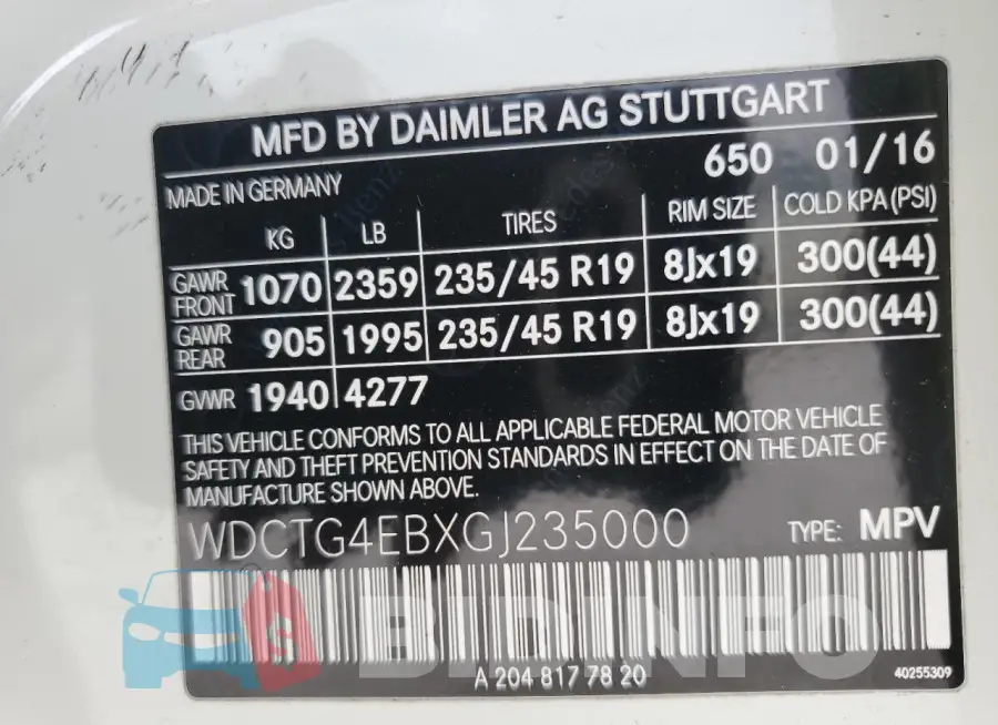 WDCTG4EBXGJ235000 Photo# 13