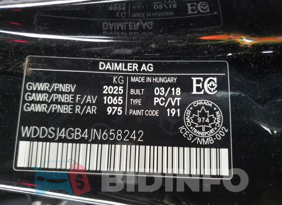 WDDSJ4GB4JN658242 Photo# 13