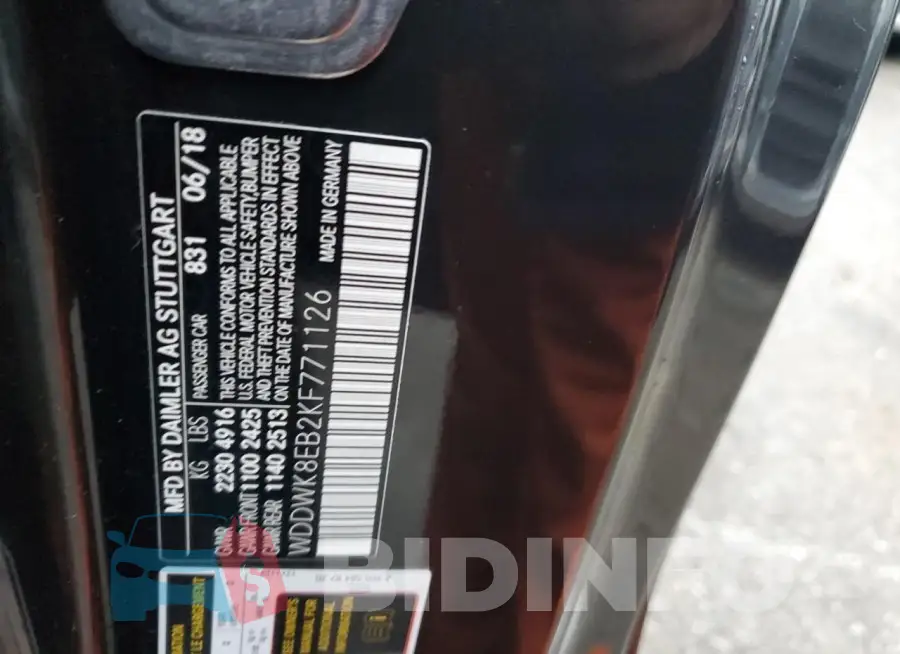 WDDWK8EB2KF771126 Photo# 12