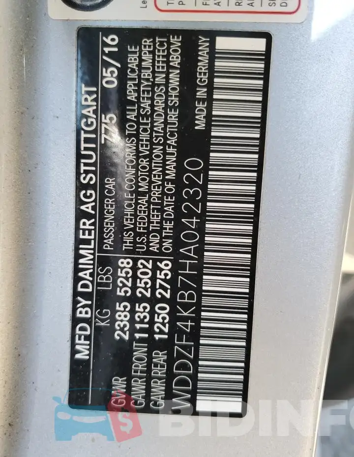 WDDZF4KB7HA042320 Photo# 12