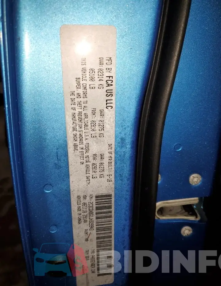 2C3CDXBG1JH329943 Photo# 12