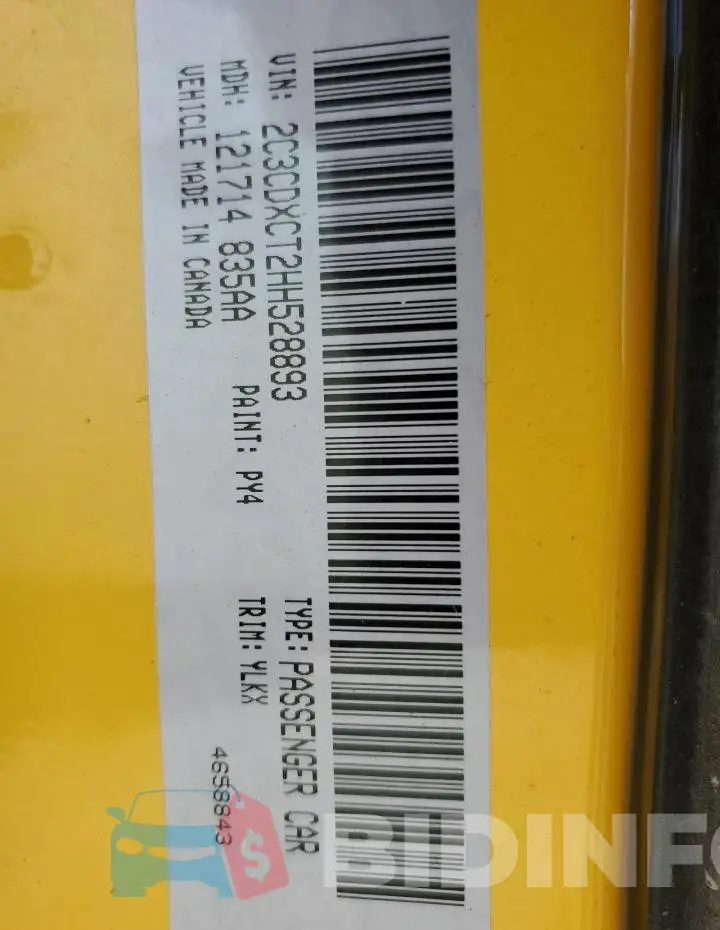 2C3CDXCT2HH528893 Photo# 12