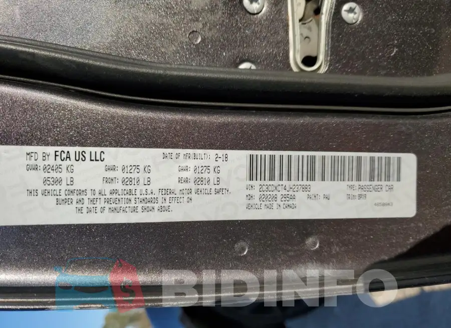 2C3CDXCT4JH237883 Photo# 12