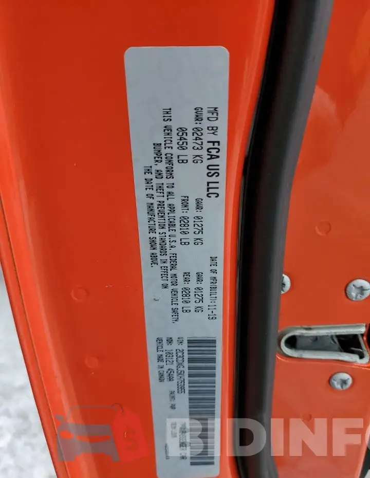 2C3CDXGJ5KH753955 Photo# 12