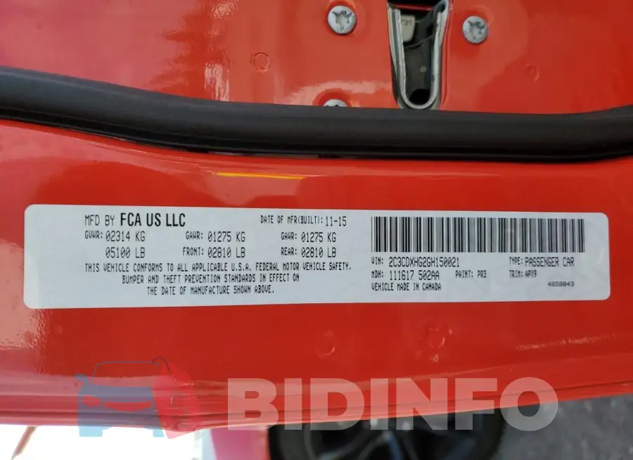 2C3CDXHG2GH150021 Photo# 12
