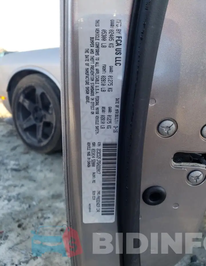 2C3CDZFJ7GH222017 Photo# 12