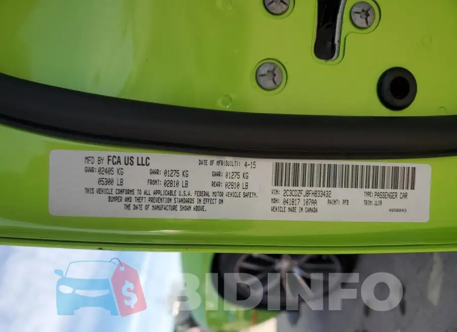 2C3CDZFJ8FH833432 Photo# 12