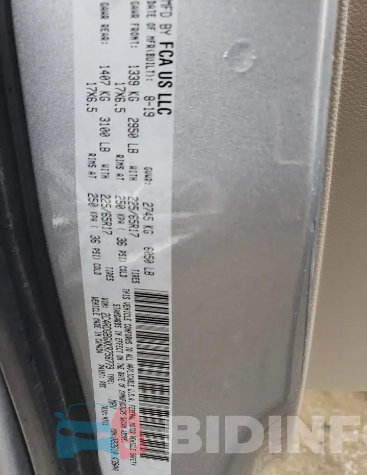 2C4RDGBGXKR756779 Photo# 14