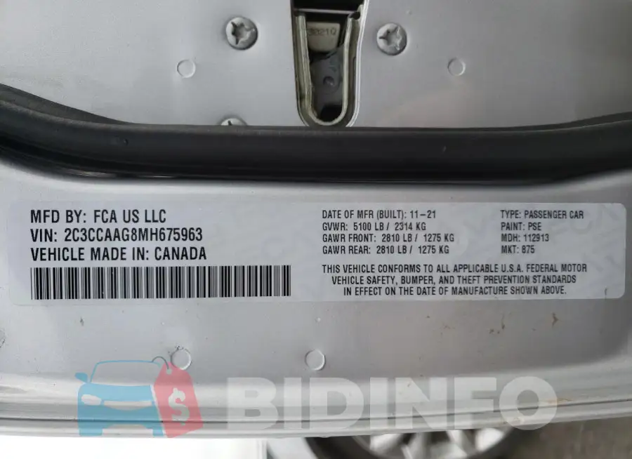 2C3CCAAG8MH675963 Photo# 12
