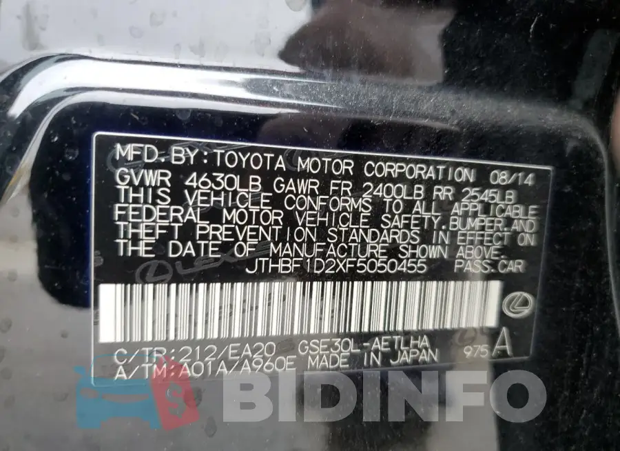 JTHBF1D2XF5050455 Photo# 12