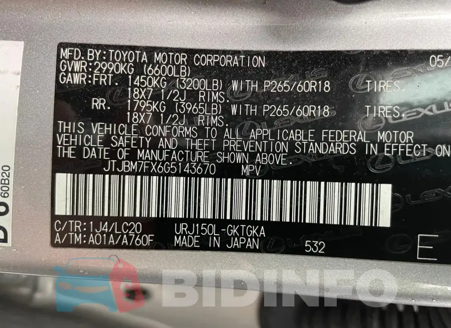 JTJBM7FX6G5143670 Photo# 10
