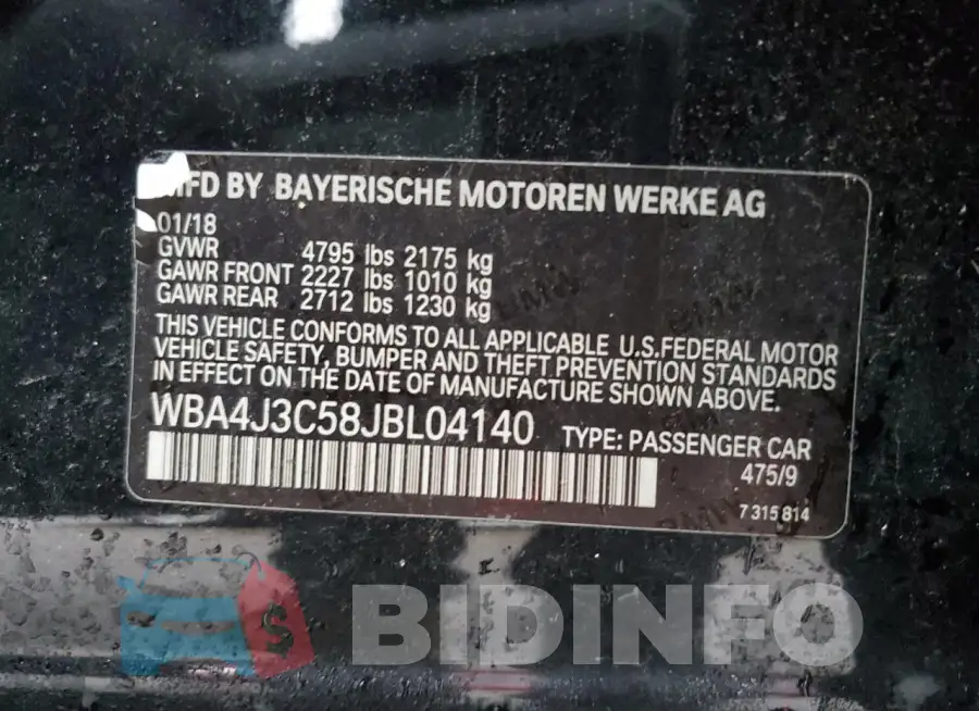 WBA4J3C58JBL04140 Photo# 12