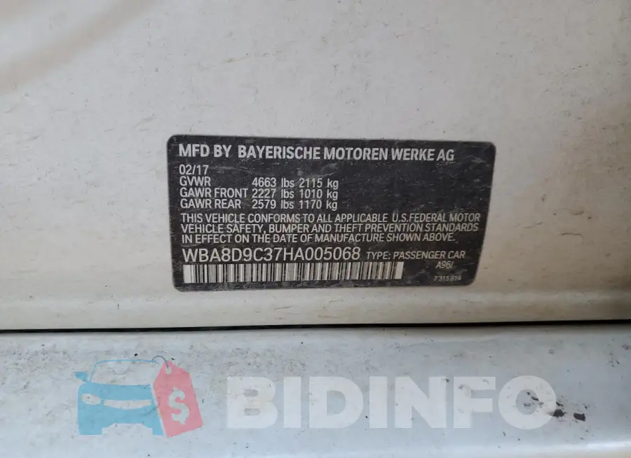 WBA8D9C37HA005068 Photo# 12