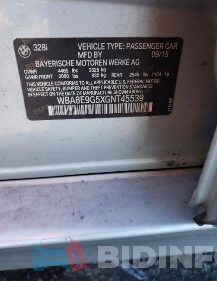 WBA8E9G5XGNT45539 Photo# 13