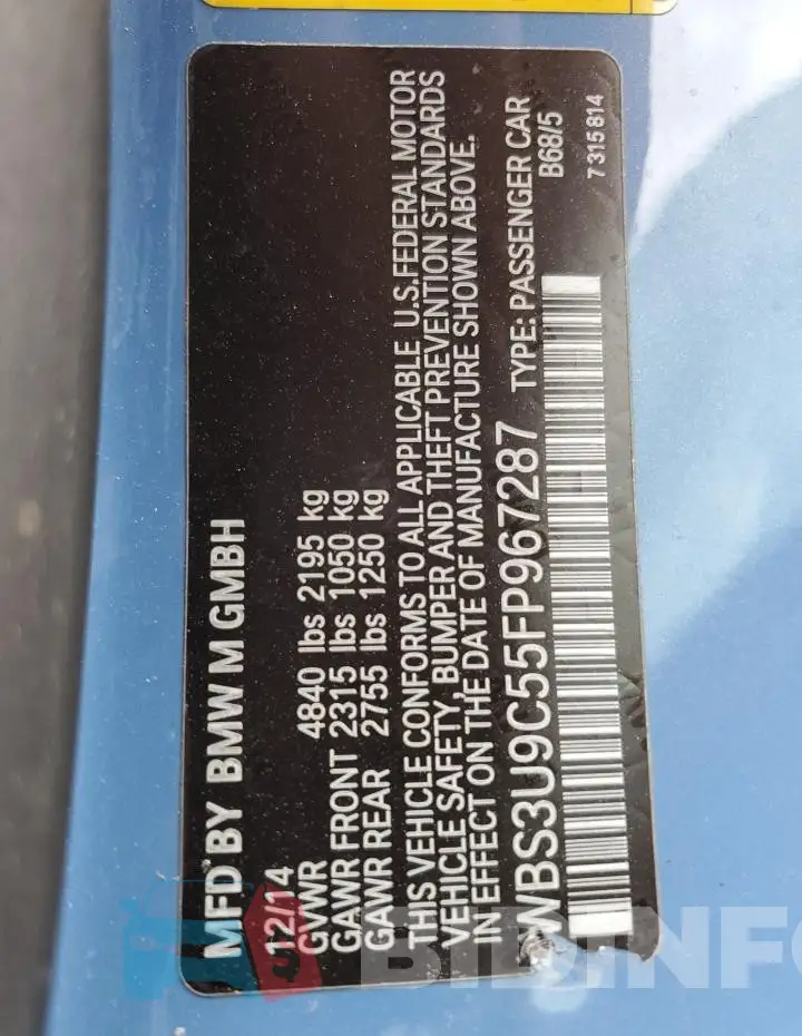 WBS3U9C55FP967287 Photo# 12