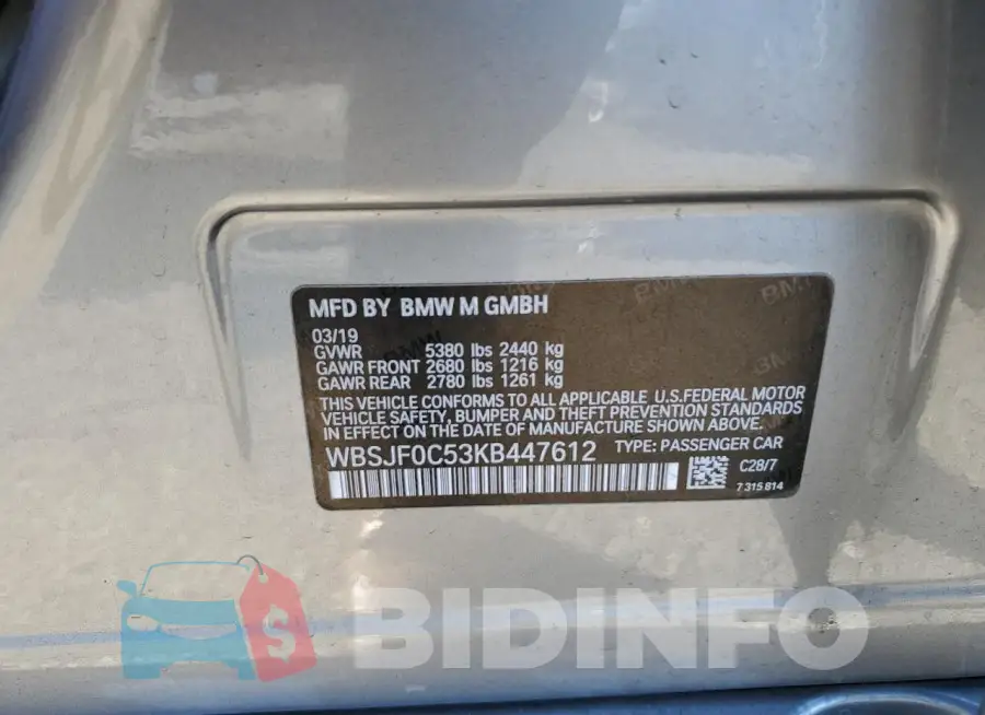 WBSJF0C53KB447612 Photo# 12