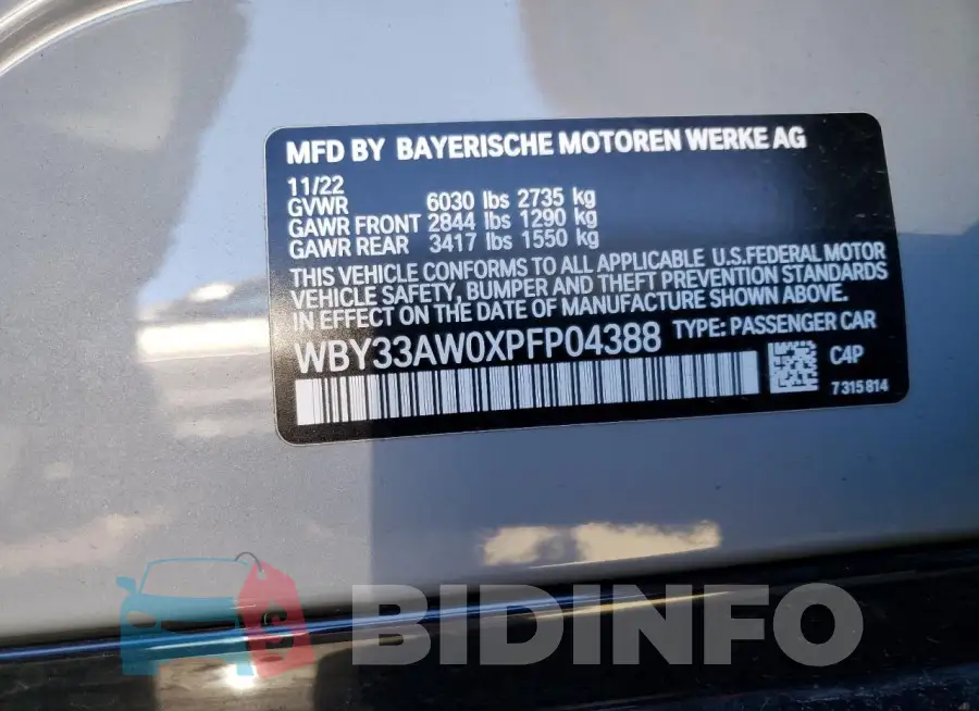 WBY33AW0XPFP04388 Photo# 12