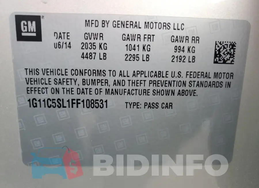 1G11C5SL1FF108531 Photo# 13
