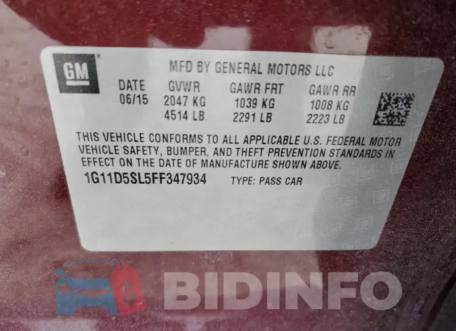 1G11D5SL5FF347934 Photo# 13