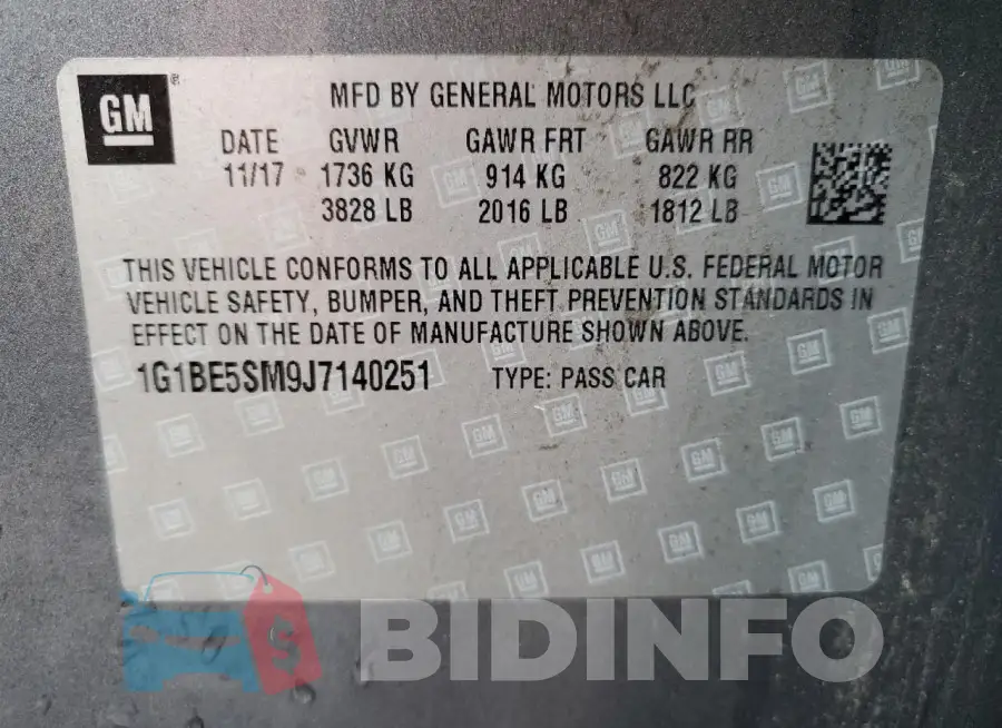 1G1BE5SM9J7140251 Photo# 12