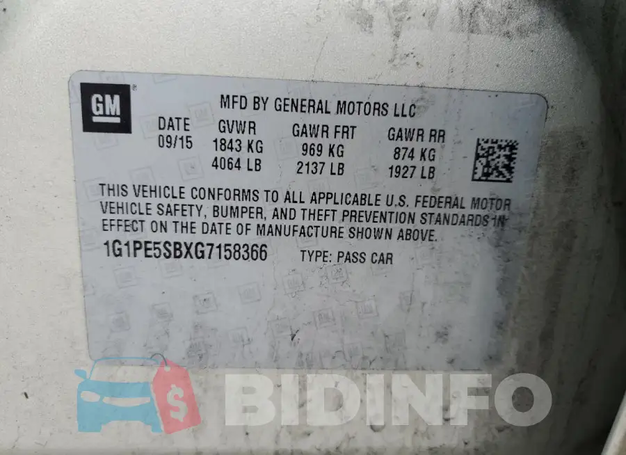 1G1PE5SBXG7158366 Photo# 12