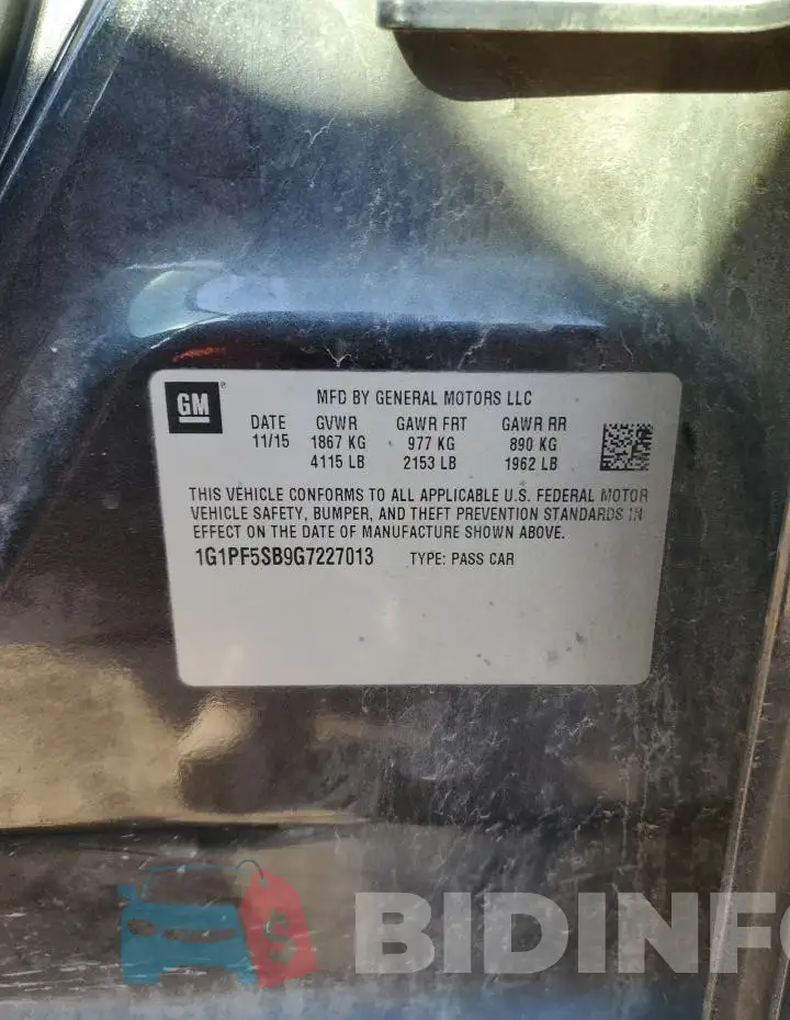 1G1PF5SB9G7227013 Photo# 12