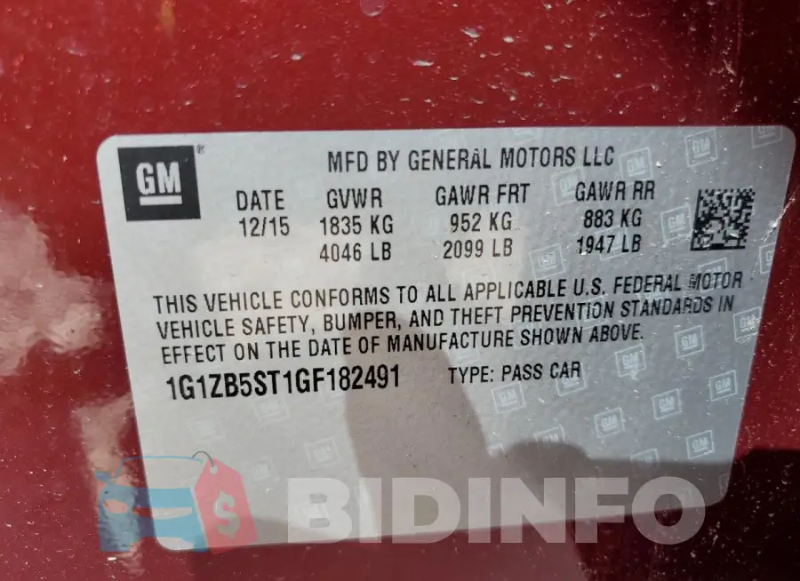 1G1ZB5ST1GF182491 Photo# 12