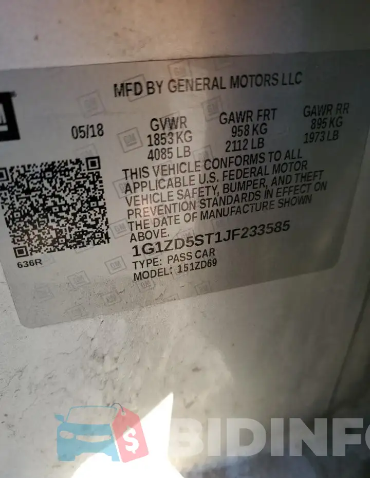 1G1ZD5ST1JF233585 Photo# 13