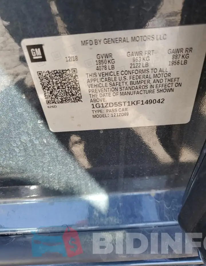 1G1ZD5ST1KF149042 Photo# 12
