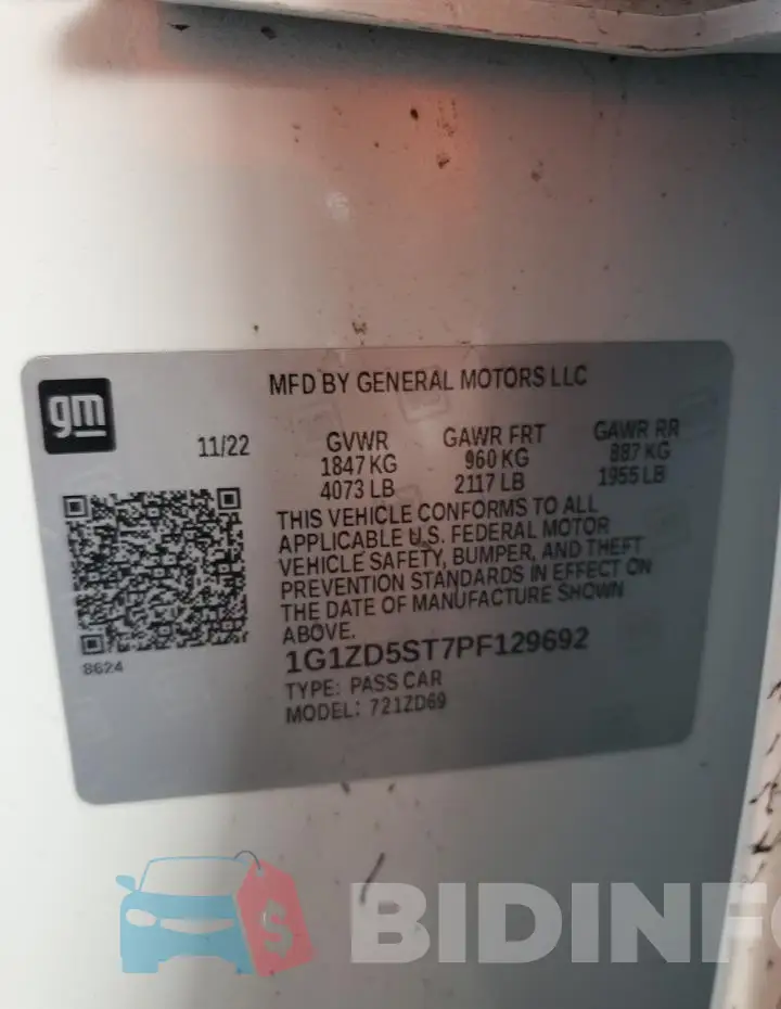 1G1ZD5ST7PF129692 Photo# 12