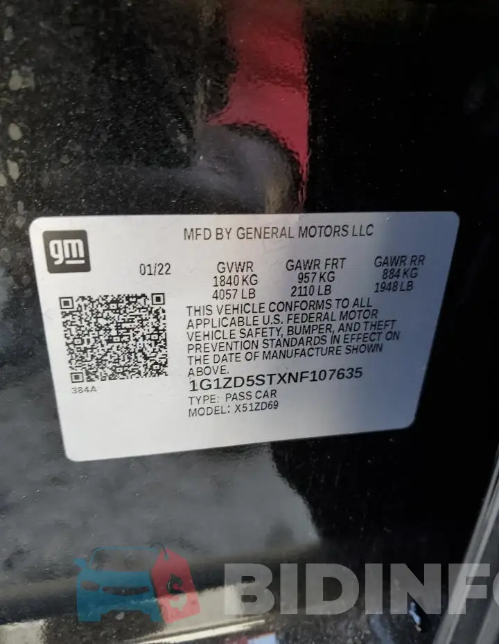 1G1ZD5STXNF107635 Photo# 12