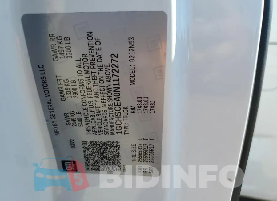 1GCHSCEA0N1172272 Photo# 12