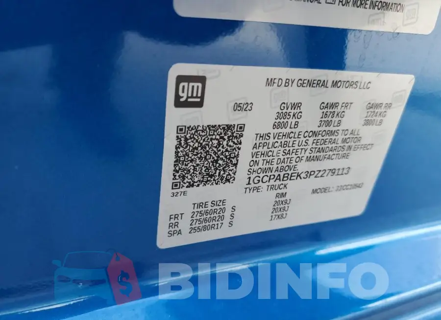 1GCPABEK3PZ279113 Photo# 12