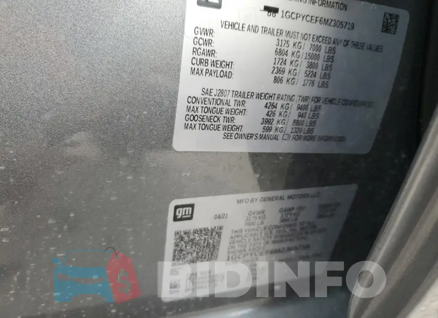 1GCPYCEF6MZ305719 Photo# 12
