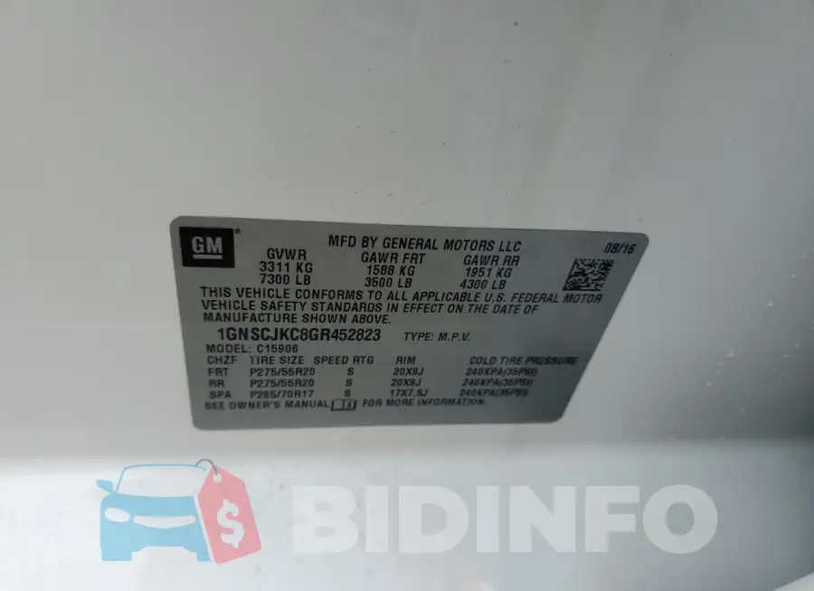 1GNSCJKC8GR452823 Photo# 14