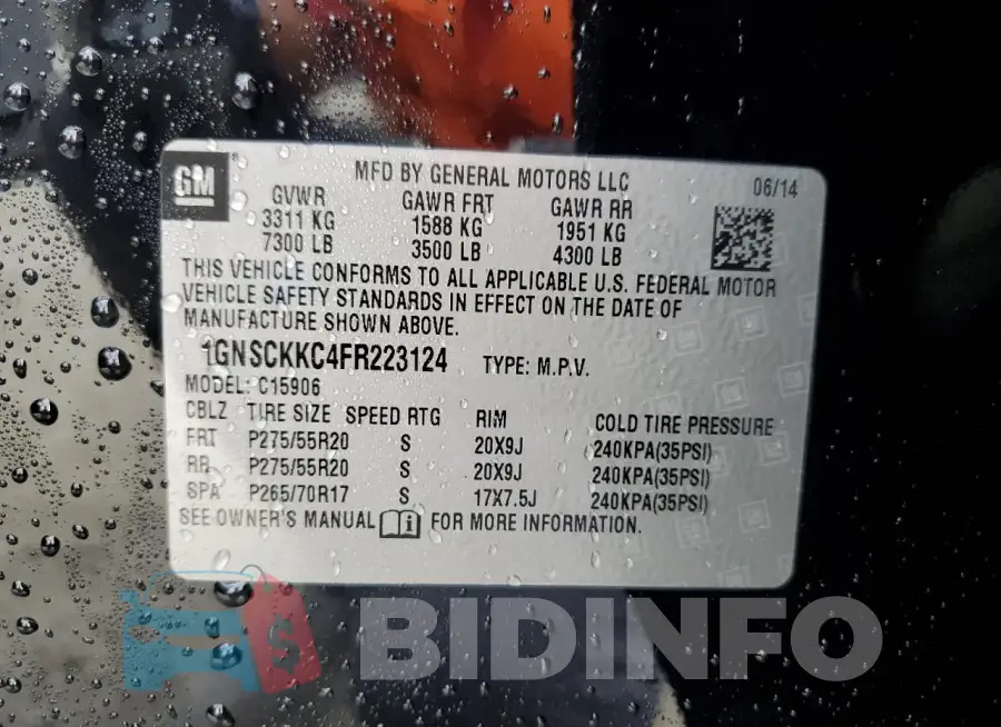 1GNSCKKC4FR223124 Photo# 13
