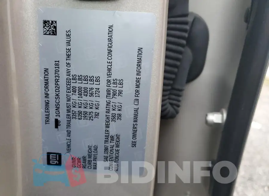 1GNSCSKD2PR370181 Photo# 13