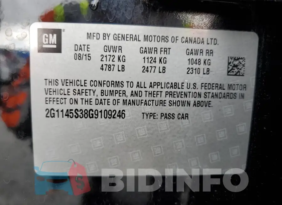 2G1145S38G9109246 Photo# 12